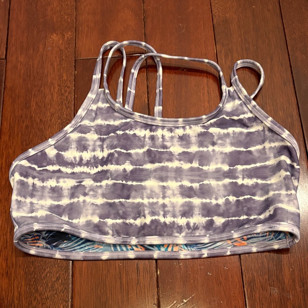 Athleta Girls Purple Tie-Dye Two-Piece Swim Set - Picture 4 of 7